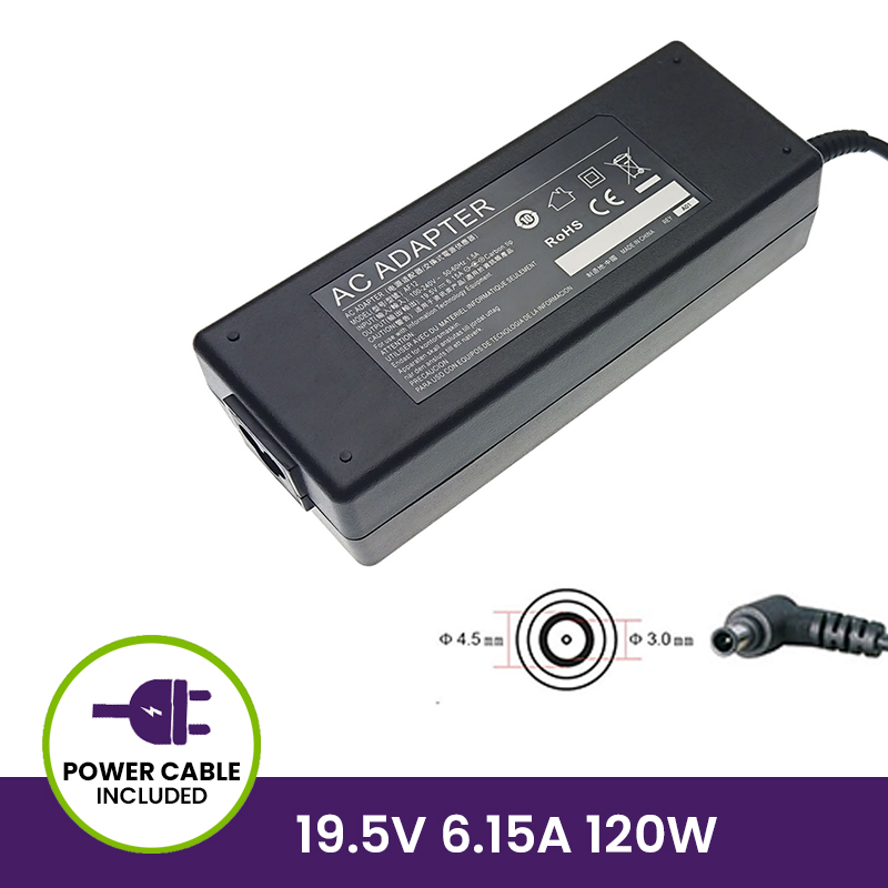 Cargador 19.5V 6.15A 120W - 4.5*3.0 Pin inside