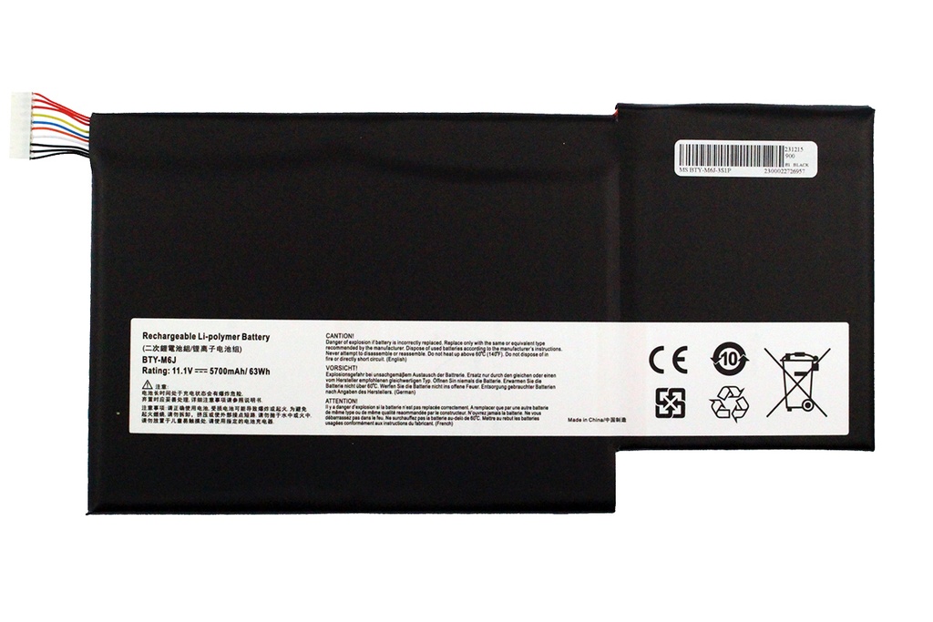 Batería MSI BTY-M6J WS63 Series 11.4V 5700mAh/65Wh          