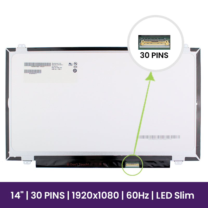 Pantalla LCD AUO 14" WUXGA Slim 1920x1080 - B140HTN01.E       