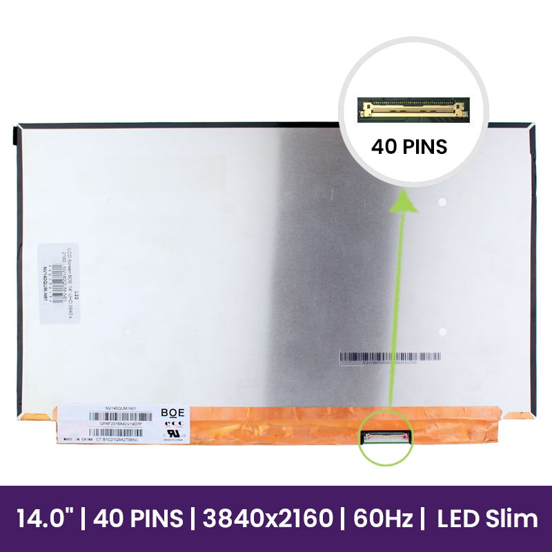 Pantalla LCD BOE 14" UHD 3840 x 2160 - NV140QUM-N61           
