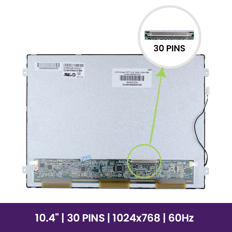 Pantalla LCD CPT 10.4" XGA 1024×768 - CLAA104XA01CW           