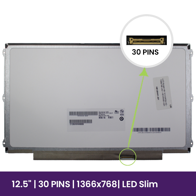 Pantalla LCD HB 12.5 WXGA HD - 1366x768 LED - HB125WX1-201