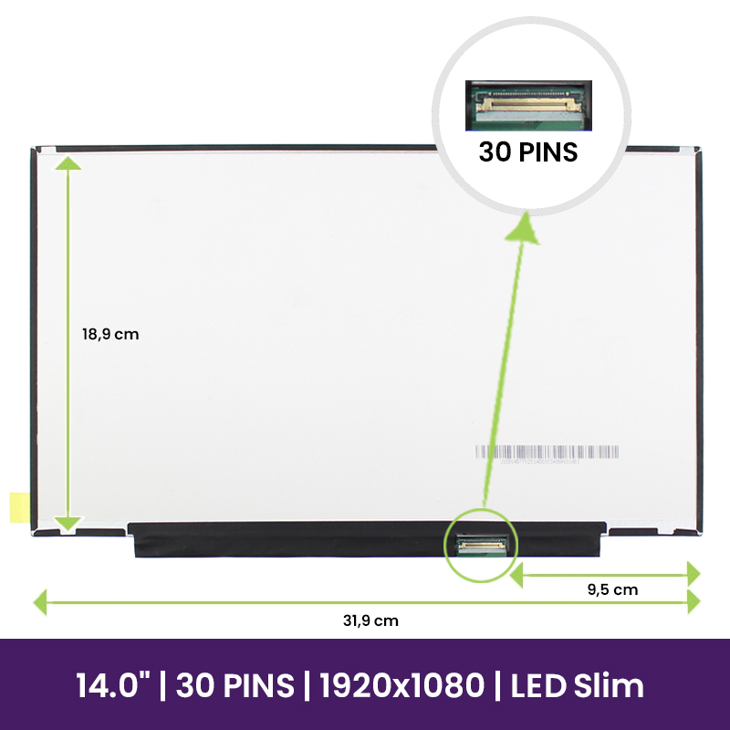 Pantalla LCD LG 14" WUXGA Slim 1920x1080 - B140HAN03.9