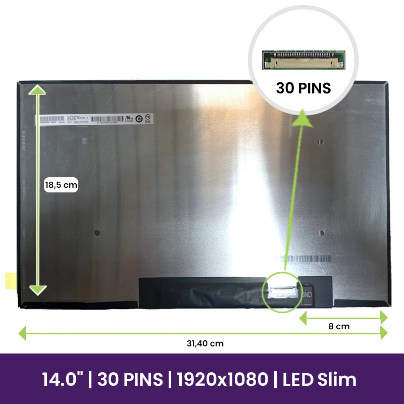 Pantalla LCD LG 14" WUXGA Slim 1920x1080 - B140HAN06.1