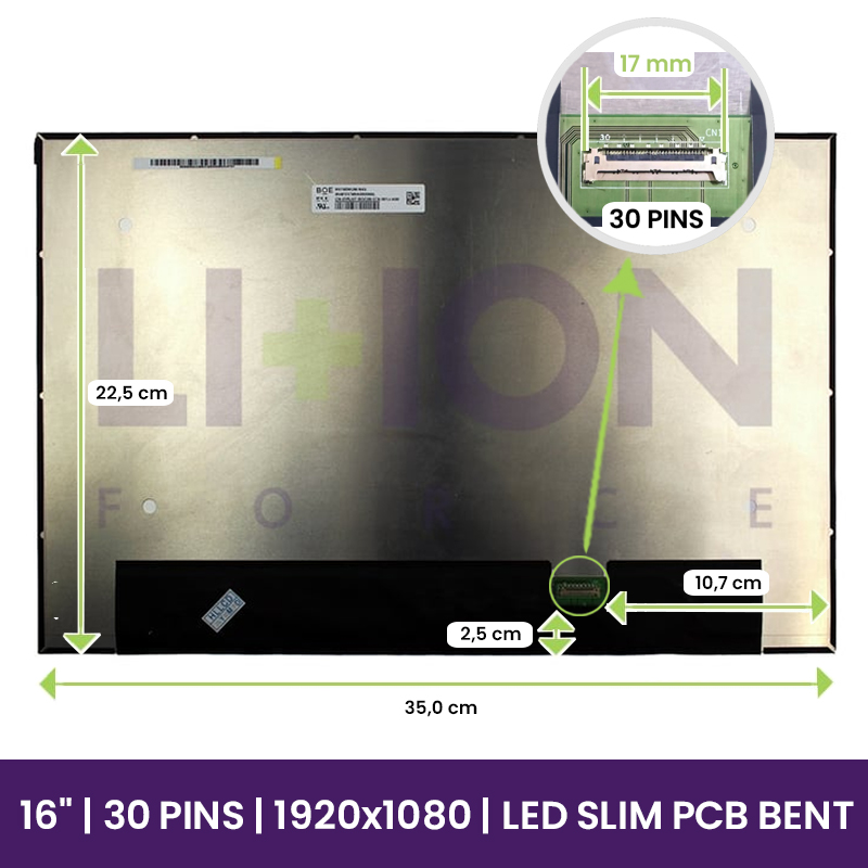 Pantalla LCD BOE 16" FULLHD 1920x1200 - NV160WUM-N45