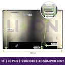 Pantalla LCD BOE 16" FULLHD 1920x1200 - NV160WUM-N45