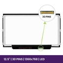 Pantalla LCD AUO 12.5 WXGA HD - 1366x768 LED - B125XTN02.0    
