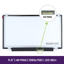 Pantalla LCD Chi-Mei 11.6 WXGA HD - 1366x768 LED Glossy       